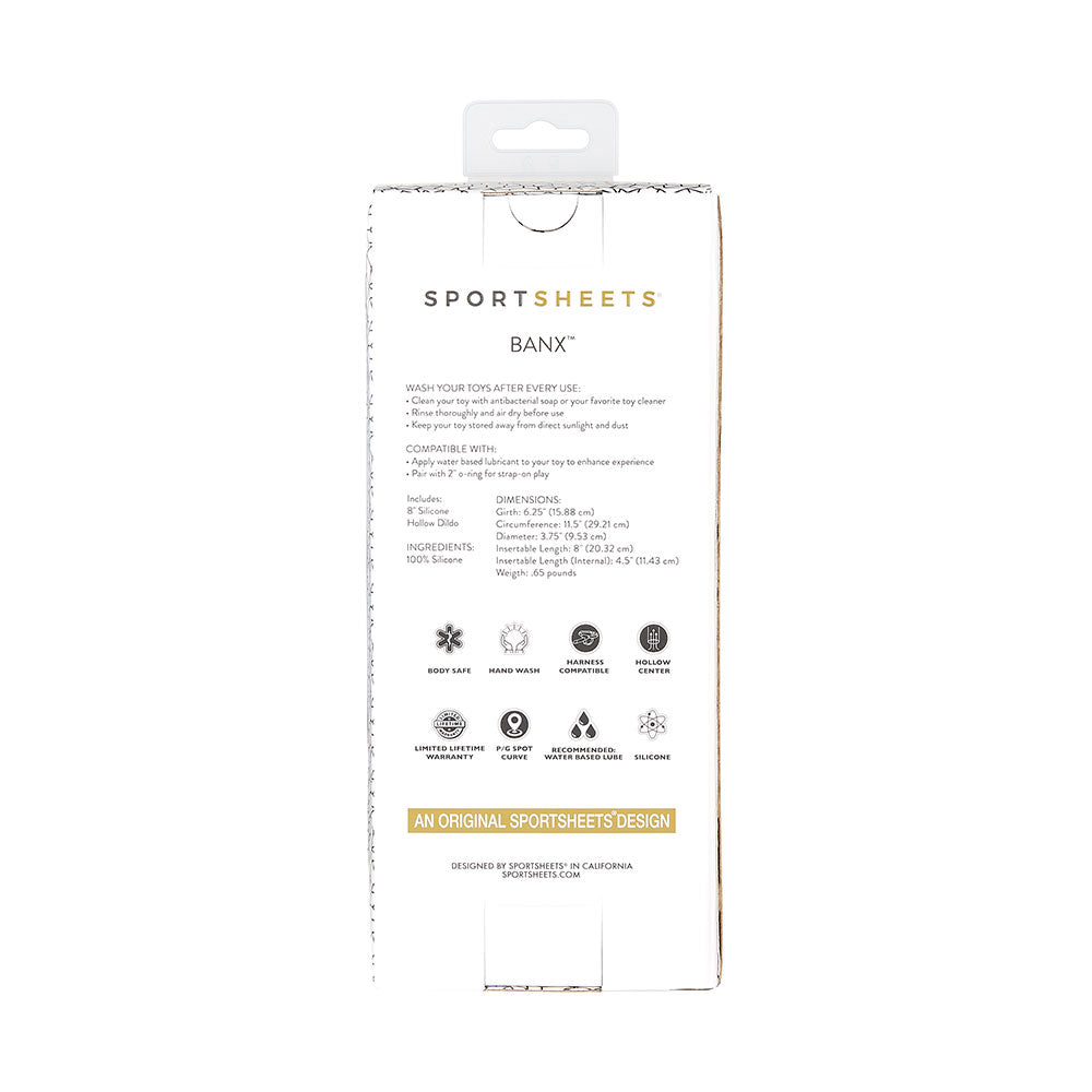 Sportsheets Merge Banx 8 Inch Hollow Silicone Dildo 3